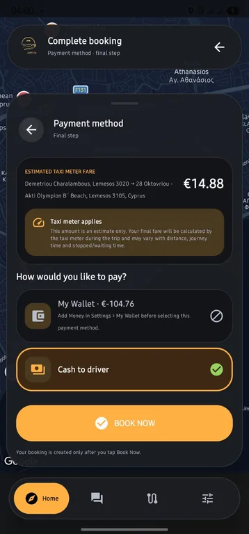 Taxi.com.cy Passenger app: A clearer checkout